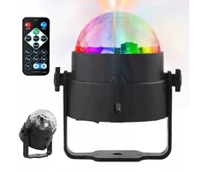 Disco kamuolys projektorius rgb led diskotekos reflektorius vakarėliui lazeris + nuotolinio valdymo pultas