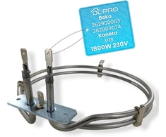 Dl-pro kaitinimo elementas karšto oro šildytuvas 1800 w 230 v, skirtas beko blomberg 262900063 262900074 kaneta 3118 orkaitei