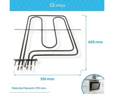 Dl-pro viršutinis kaitinimo elementas 2900 w 230 v, skirtas amica 8026764 grilio kaitintuvui orkaitei