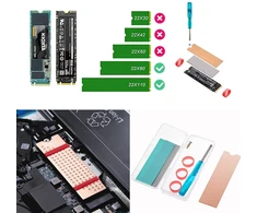 Dolder M.2 2280 ssd varinis radiatorius, 74 x 22 x 0,8 mm, aušintuvas su silikonine termo pagalvėle nešiojamam kompiuteriui nvme m.2 2280