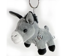 Donkey raktų pakabukas, pliušinis žaislas, mielas naminis asilas, pilkas pakabukas Pasha – Mieli žaislai *biz