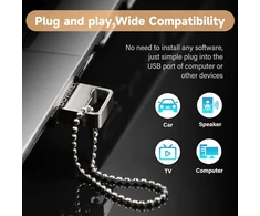 Donwei usb atmintinė, mini usb atmintinė, 128 gb, galima pakabinti ant raktų pakabuko, lengva nešiotis.