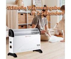 Donyer Power konvekcinis radiatorius 2000 W kambario šildytuvas su reguliuojamu termostatu