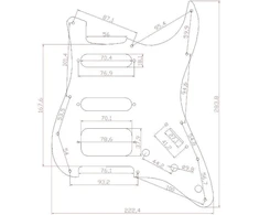 Dopro 11 skylių strat hss gitaros pickguard'as 2 varžtai humbucking pikapo tvirtinimas skirtas american fd stratocaster matte juodas