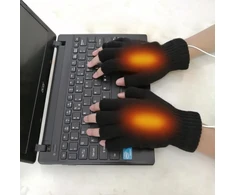 Doukesh šildomos Usb pirštinės, šildomos pirštinės vyrams ir moterims, šildomos megztos pirštinės, šildomos megztos pirštinės, šiltos pirštinės, šildomos pirštinės slidinėjimui/važiavimui dviračiu/žvejybai, pilkos