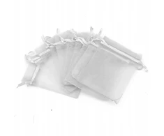 Dovanų maišelis, organza, permatomas, pilkas, 10x8cm, 100 vnt.