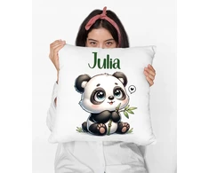 Dovanų rinkinys: puodelis, pagalvė ir maišelis su panda
