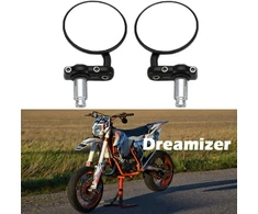 Dreamizer apvalus motociklo 7/8 colio 22 mm vairo galo veidrodėlis, galinio vaizdo veidrodėlis gatvės sportiniams motociklams, kruizeriams