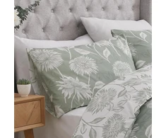 Patalynės komplektas Dreams &amp; Drapes Design - Chrysanthemum - lengvai prižiūrimas antklodės užvalkalų komplektas - vienvietis, žalios spalvos