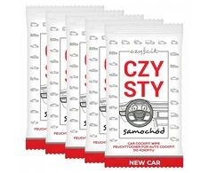 Drėgnos servetėlės prietaisų skydeliui, new car kvapas, 5 vnt.