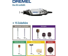 Dremel 3000 daugiafunkcis įrankis, 130 W, rinkinys su 1 priedu, reguliuojamas rotacinis pjoviklis pjovimui, šlifavimui, graviravimui, poliravimui, galandimui, valymui, drožimui, F0133000ja