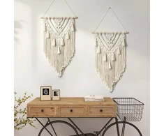 Dremisland boho macramé sienos dekoracija geometrinis austas gobelenas smėlio spalvos medvilninis gobelenas sienų menas gobeleno kutai gobelenas sienos dekoracija miegamajam svetainei