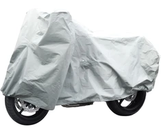 Dunlop motorolerio ir motociklo tentas - universalus motociklo uždangalas - tinkamas su priekiniu stiklu - neperšlampamas motociklo tentas naudojimui lauke - 246 x 104 x 127 cm - plastikas - pilkas
