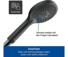 Duravit Universal dušo sistema, dušo komplektas su 3 srovės tipais (rain, Pulse, Mono), dušo stovas (700 mm) su reguliuojamo aukščio rankiniu dušu, dušo žarna su apsauga nuo susisukimo, matinė juoda