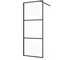 Dušo sienelė Walk-in 90x195 stiklas 5mm skaidrus juodas profilis