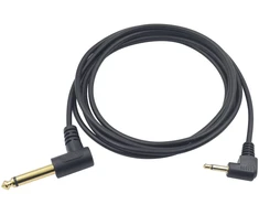 Duttek audio kabelis (1,8 m), 6,35 mm mono kištukas į 3,5 mm Ts mono kištuką, 90 laipsnių stačiu kampu stereo audio kabelis ausinėms, elektrinei bosinei gitarai, gitarai, klavišiniams, profesionaliai audio įrangai