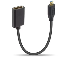 Duttek Micro Hdmi į Hdmi prailginimo laidas 2.1, 0.3 m, Hdmi 2.1 itin didelės spartos 48 Gbit/s, palaiko 8k @ 60hz, 4k @ 120hz, tinka nešiojamojo kompiuterio/fotoaparato Micro Hdmi jungčiai