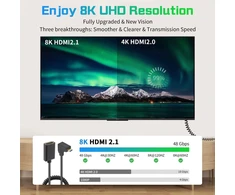 Duttek mikro hdmi į hdmi spiralinis kabelis 2.1, 1.2 m, hdmi 2.1 itin didelės spartos 48 gbps, palaiko 8k @ 60hz, 4k @ 120 hz, tinka nešiojamam kompiuteriui / mobiliajam telefonui / planšetiniam kompiuteriui / projektoriui hdmi jungtis (žemyn)