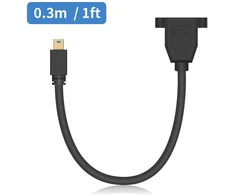 Duttek Mini Displayport į Displayport ilginamasis kabelis, 8k@60hz Mini Displayport Male į Displayport Female dvikryptis perdavimo Displayport į Mini Displayport kabelis 0.3m