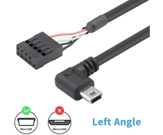 Duttek Mini Usb į Usb jungties dupont kabelis, mini Usb kištukas į 9 kontaktų Usb jungties lizdą, Pcb, pagrindinė plokštė, dupont Usb prailginimo kabelis, 2 vnt.