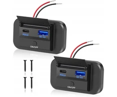 Dviejų dalių Usb-c įkrovimo lizdas, 12v 36w automobilinis įkroviklis