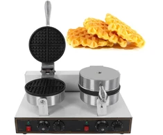 Dviguba vaflinė 2400 W, greitas įkaitinimas, nelipni danga, izoliuota rankena, komercinė vaflinė skaniems vafliams, vaflių gaminimo mašina (eu kištukas 220 V)
