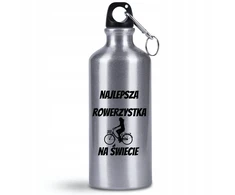 Dviračio gertuvė 500 ml su vardu, sidabrinė, metalinė
