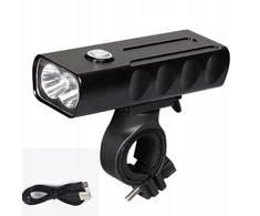 Dviračio priekinis žibintas 2 x Led Usb aliumininis + laidas ir laikiklis