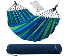 Dvivietis sodo hamakas su strypais, sūpynės, didelis xl, tvirtas 150 kg, 2 strypai