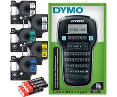 Dymo Labelmanager Lm160 spausdintuvas + 5 x D1 spalvų juostelės + baterijų rinkinys