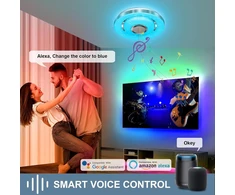 Easy Eagle Led lubų šviestuvas Rgb su bluetooth garsiakalbiu, lubų šviestuvas Led Rgb suderinamas su Alexa, pritemdoma lubinė lempa svetainei, miegamajam, vaikų kambariui, vonios kambariui 28 W 30 cm