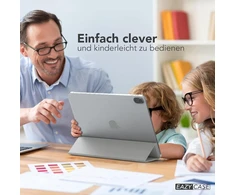 Eazy Case - apsauginis dėklas, skirtas Ipad Air 4 / Air 5 10.9 colių Smart Cover planšetiniam kompiuteriui, išmanusis dėklas su stovo funkcija, miego režimo funkcija, dirbtinė oda, baltas