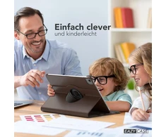 Eazy Case - planšetinio kompiuterio dėklas, skirtas ipad air 6 (2024), apsauginis dėklas 10,9 colio išmanusis viršelis, planšetinio kompiuterio dėklas su pasukimu, skirtas stovėjimui, sulankstomas, 360° pasukamas su stovo funkcija, ruda dirbtinė oda