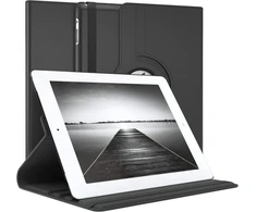 Eazy Case - Tabletės dėklas, skirtas Ipad 2 / Ipad 3 / Ipad 4, apsauginis dėklas 9.7 colių išmanusis viršelis, planšetinio kompiuterio dėklas, besisukantis dėklas 360° pasukamas su stovo funkcija, dirbtinė oda, juodas