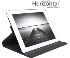 Eazy Case - Tabletės dėklas, skirtas Ipad 2 / Ipad 3 / Ipad 4, apsauginis dėklas 9.7 colių išmanusis viršelis, planšetinio kompiuterio dėklas, besisukantis dėklas 360° pasukamas su stovo funkcija, dirbtinė oda, juodas