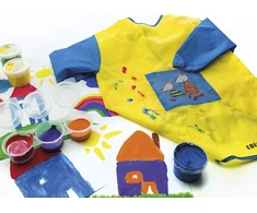 Rankšluostis Eberhard Faber 579902 - Piešimo chalatas, motyvas: Mini Kids Club, mėlynas/geltonas