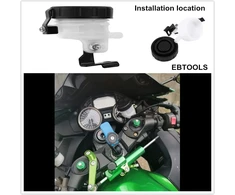 Ebtools universalus stabdžių skysčio rezervuaras motociklų alyvos rezervuaras stabdžių rezervuaras universalus stabdžių rezervuaras priekinis skysčio butelis motociklo pagrindinio sankabos cilindro laikiklis