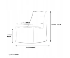 Ecopuf Sodo kėdė pufas solid outdoor 60x75 cm waterproof bag for garden m15