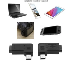 Ecsing 2 mini usb 5 kontaktų kištukų į micro usb lizdą adapterių pakuotė, 90 laipsnių kairės dešinės kampu įkraunamas ir duomenų perdavimo kištuko keitiklio adapteris