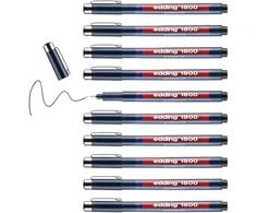 Edding 0,1 mm Profipen - juodos spalvos, 10 vnt.