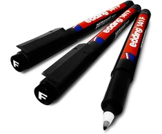 Edding 141f permanentinis žymeklis - Fine 0.6mm antgalis - 3 juodų vnt.