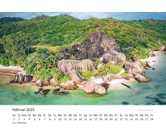 Edition Seidel Premium kalendorius Dream Island Seychelles 2025 formatas Din A3 sieninis kalendorius Afrika salos Victoria svajonių paplūdimiai lagūnos rifai Stefan Becker