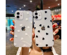 Einaily dėklas, skirtas iphone 16 pro max, krištolo skaidrumo telefono dėklas, madingas ir stilingas raštas, itin plonas tpu silikoninis širdelės formos rėmelis, atsparus smūgiams ir įbrėžimams apsauginis dėklas, skirtas iphone 16 pro max