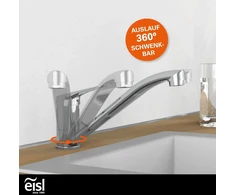 Eisl Ni182scr maišytuvas virtuvei, 360° pasukimas, chromas