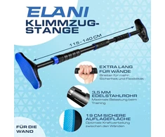 Elani – prisitraukimų štanga, skirta montuoti ant sienos, 115–140 cm – be gręžimo – su saugiu laikikliu ir gulsčiuku – pull up bar koridoriui | prisitraukimų štanga luboms ir gimnastikos skersinis patalpose, pullup bar prisitraukimams