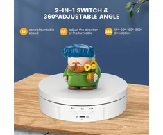 Elektrinis patefonas, Couleeur 360° krypties ir greičio reguliuojamas mini besisukantis patefonas, 10 kg automatinis patefonas fotografijai su 5 foniniais skydais papuošalams pristatyti