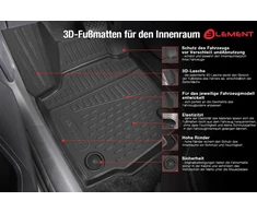 Element 3d guminių kilimėlių komplektas, skirtas Ford Focus Tournament Combi, Iv Mk4, 2018-2024 | 100% idealiai tinkantys automobiliniai kilimėliai, tvirti universalūs automobiliniai kilimėliai, guminiai kilimėliai automobiliui, guminiai automobiliniai ki