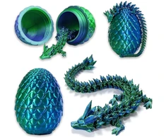 Elevapulse drakono kiaušinis su drakonu, 3d drakonas, 3d spausdintas drakonas, drakono žaislas, drakono kiaušinis, 3d drakonas kiaušinyje, lankstūs sąnariai - idealiai tinka namų ir biuro dekoravimui arba kaip stalo žaislas (žalias)