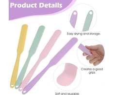 Elevatetech 4 dalių 24 cm silikoninių mentelių rinkinys, nelipnios guminės mentelės, karščiui atsparių virtuvės įrankių rinkinys, raugo priedai, kepimo priedai, galima plauti indaplovėje (4 spalvos)