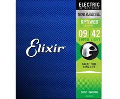 Elixir Eliksyras Optiweb 9-42 Super Light stygos elektrinei gitarai